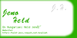jeno held business card